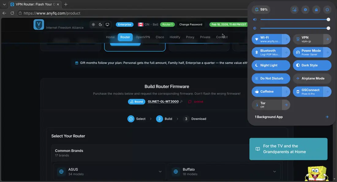 As long as your account is active, the router connects by itself within ten minutes.