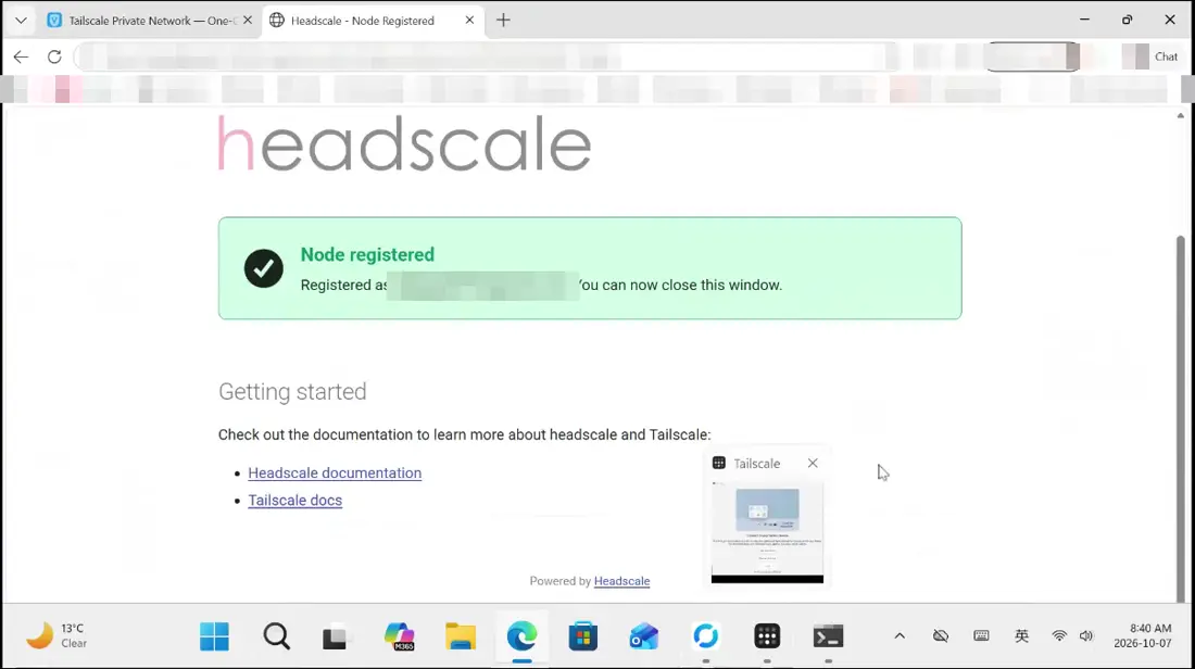 Click Confirm registration. Node registered means the device is added.